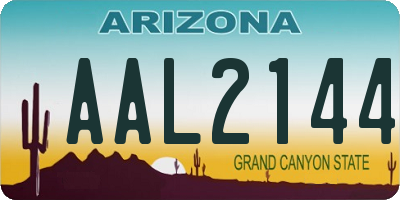 AZ license plate AAL2144