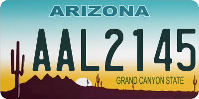 AZ license plate AAL2145