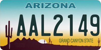 AZ license plate AAL2149