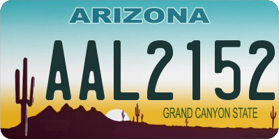 AZ license plate AAL2152