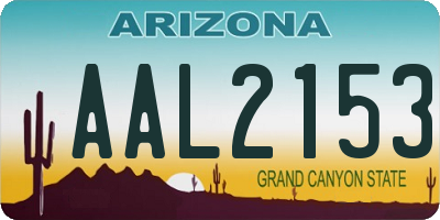 AZ license plate AAL2153