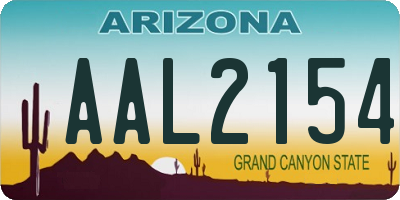 AZ license plate AAL2154