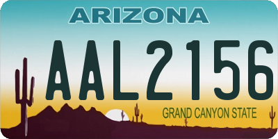 AZ license plate AAL2156