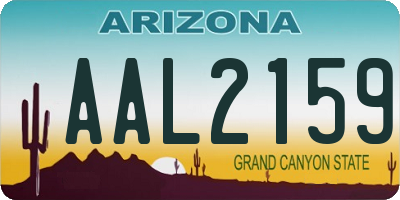 AZ license plate AAL2159