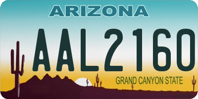 AZ license plate AAL2160