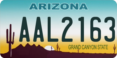 AZ license plate AAL2163