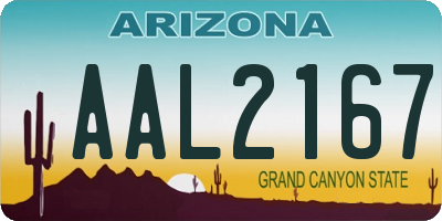 AZ license plate AAL2167