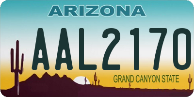 AZ license plate AAL2170