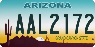 AZ license plate AAL2172