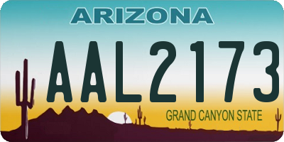 AZ license plate AAL2173