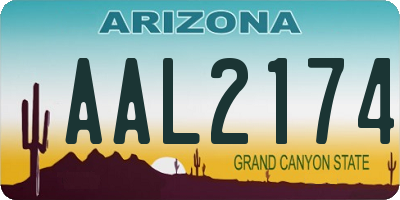 AZ license plate AAL2174