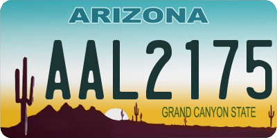 AZ license plate AAL2175