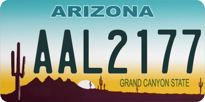 AZ license plate AAL2177