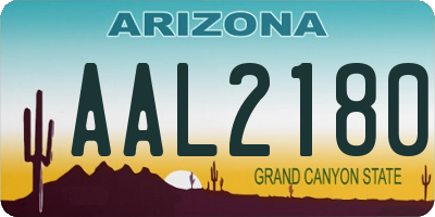 AZ license plate AAL2180