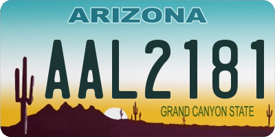 AZ license plate AAL2181