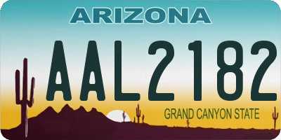 AZ license plate AAL2182