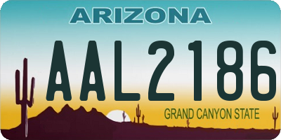 AZ license plate AAL2186