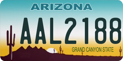 AZ license plate AAL2188