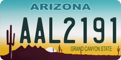 AZ license plate AAL2191