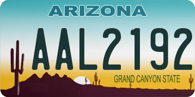 AZ license plate AAL2192