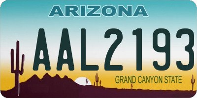 AZ license plate AAL2193