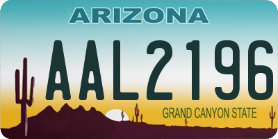 AZ license plate AAL2196