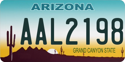 AZ license plate AAL2198