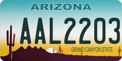 AZ license plate AAL2203