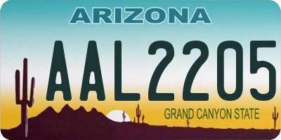 AZ license plate AAL2205