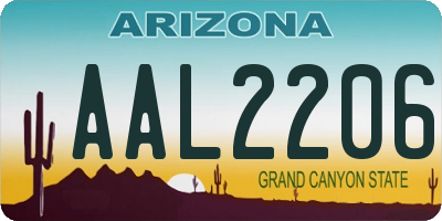 AZ license plate AAL2206