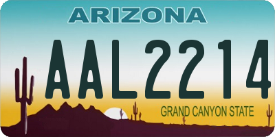 AZ license plate AAL2214