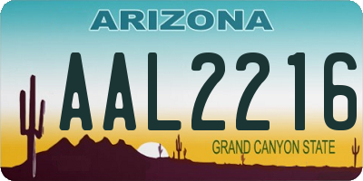 AZ license plate AAL2216