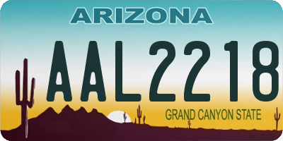 AZ license plate AAL2218