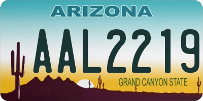 AZ license plate AAL2219