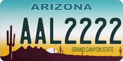 AZ license plate AAL2222