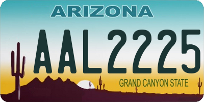 AZ license plate AAL2225