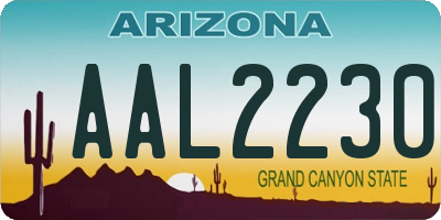 AZ license plate AAL2230