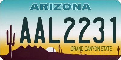 AZ license plate AAL2231