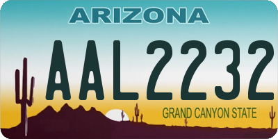 AZ license plate AAL2232