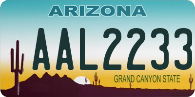 AZ license plate AAL2233