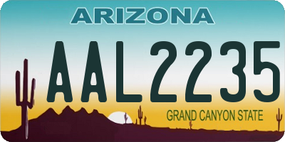 AZ license plate AAL2235