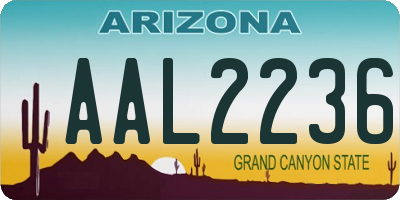 AZ license plate AAL2236