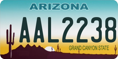 AZ license plate AAL2238