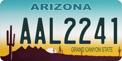 AZ license plate AAL2241