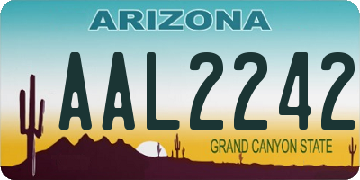 AZ license plate AAL2242