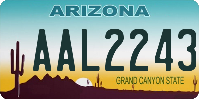 AZ license plate AAL2243