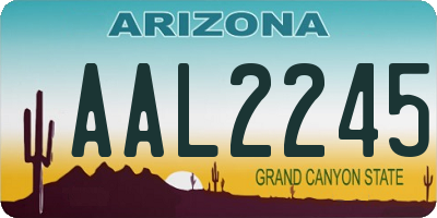 AZ license plate AAL2245