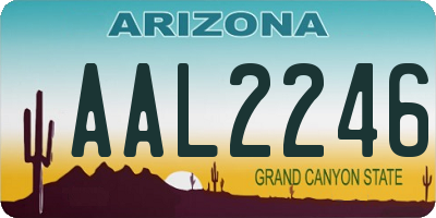 AZ license plate AAL2246