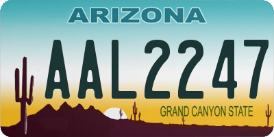 AZ license plate AAL2247