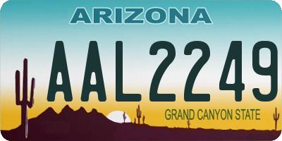AZ license plate AAL2249
